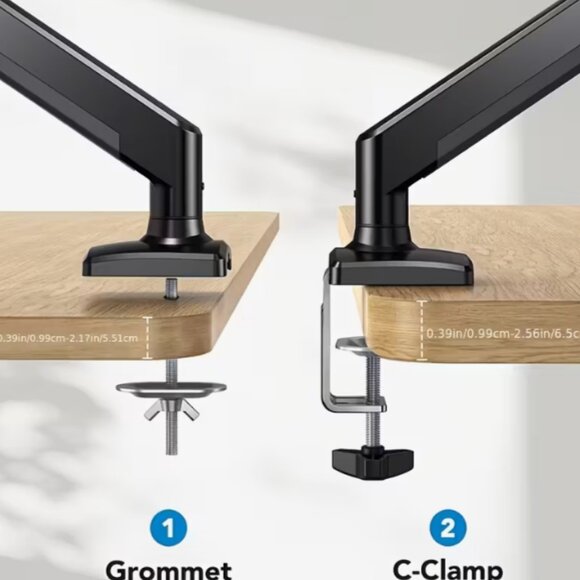 13-32" Adjustable Aluminum Monitor Stand with Mechanical Arm - VESA Compatible, - Picture 4 of 5